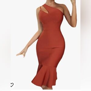 One shoulder fishtail- Bodycon dress